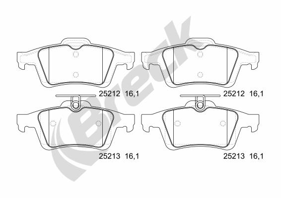 Brake Pad Set, disc brake - 25212 00 702 00 BRECK